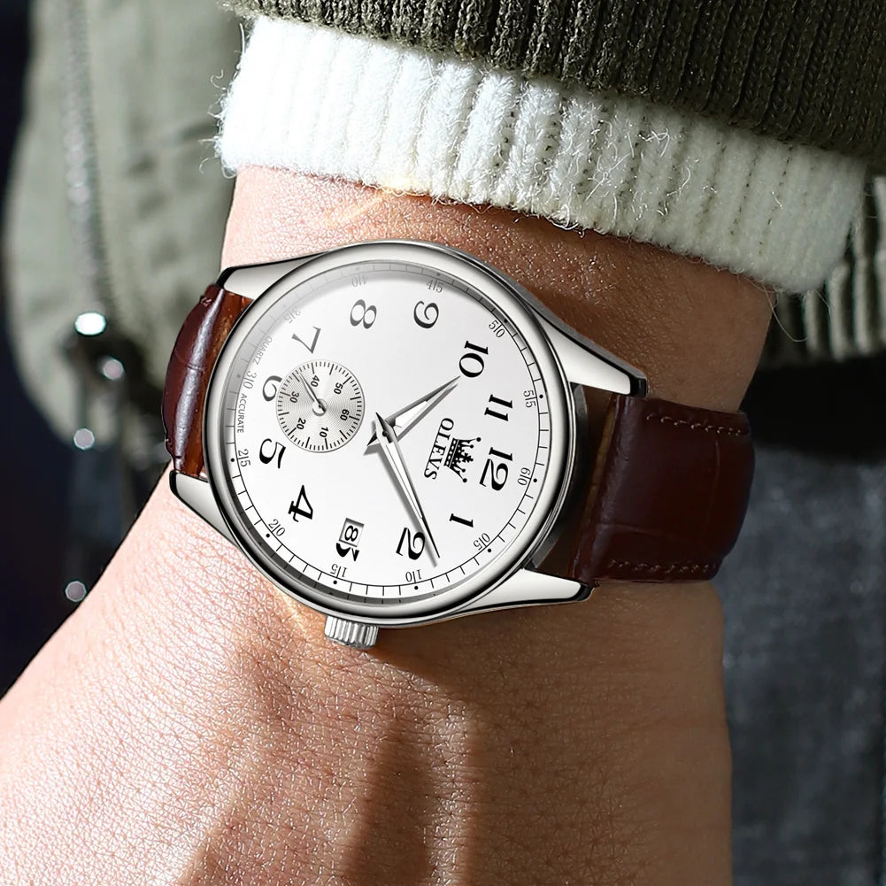 Olevs Leather Strap WaterproofQuartz Watch for Men - Premium Watches from Zeppelin - Just $40! Shop now at Dressmycell.com Olevs Leather Strap WaterproofQuartz Watch for Men - Premium Watches from Zeppelin - Just $40! Shop now at Dressmycell.com